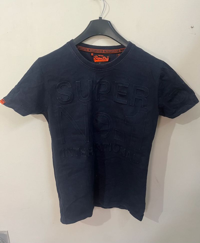 Vintage Superdry Men's Navy T-Shirt