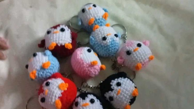Crochet Penguin Keychains