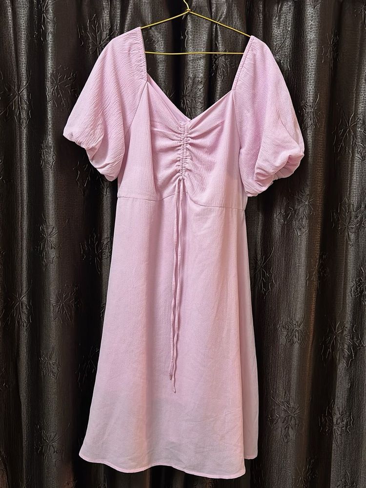 Chic Puff Sleeve Ruched Dress
