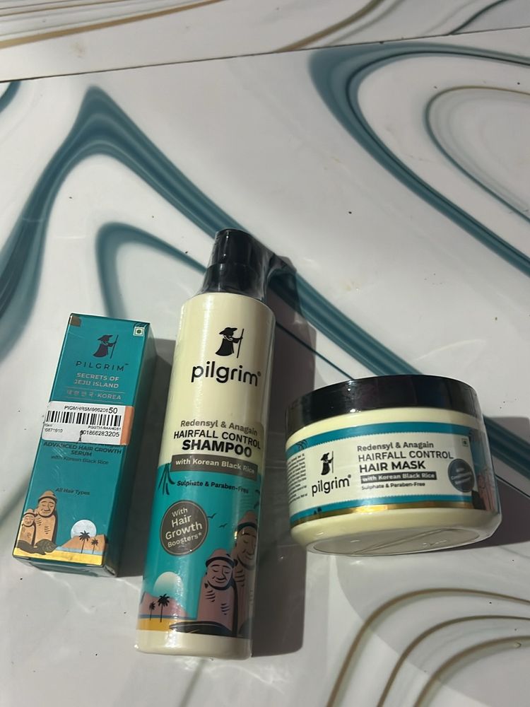 Pilgrim Shampoo , Growth Serum &amp; Hair Mask