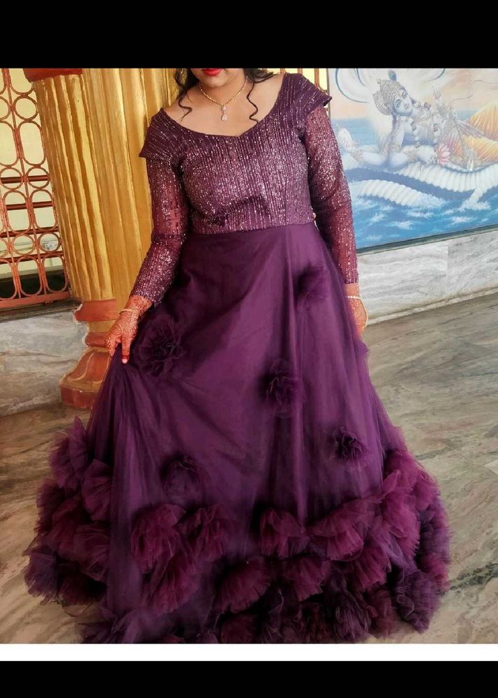 Elegant Purple Party Gown