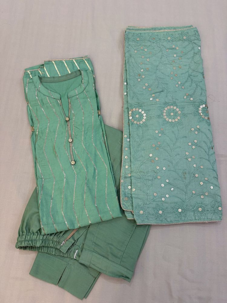 Beautiful Mint Green Kurta Set with dupatta