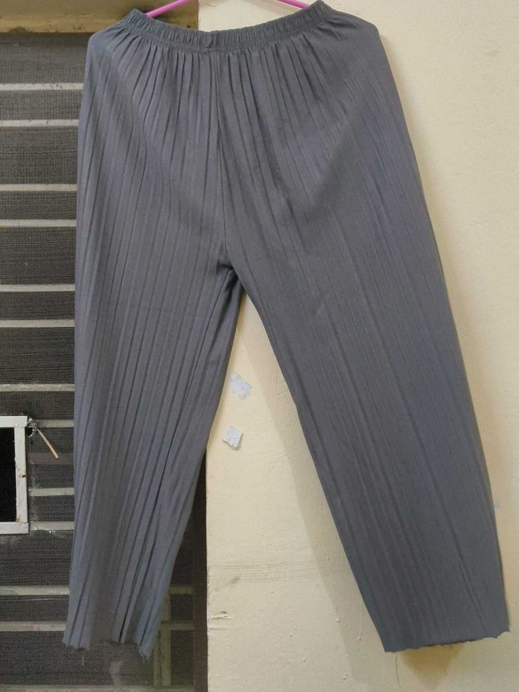 Grey Pleated Pants