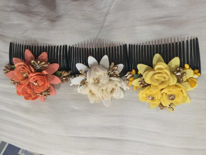 Floral Hair Combs accessories - Set of
