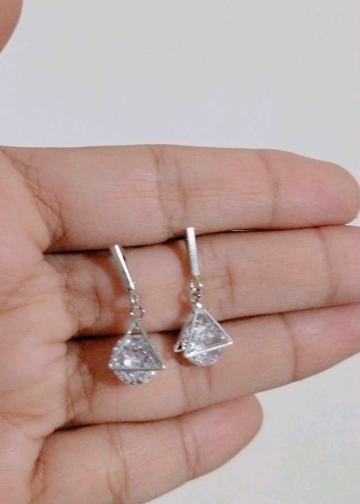 Real White Gold Plated Earrings