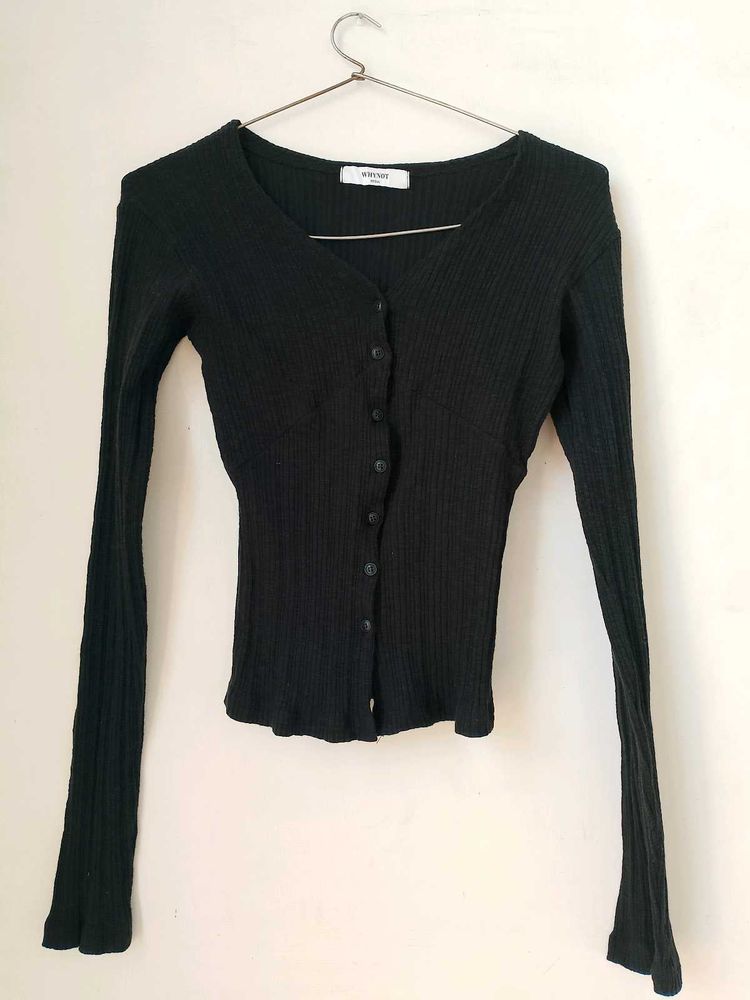 Women > Tops & Tunics | Ribbed Button-Front Top | Freeup