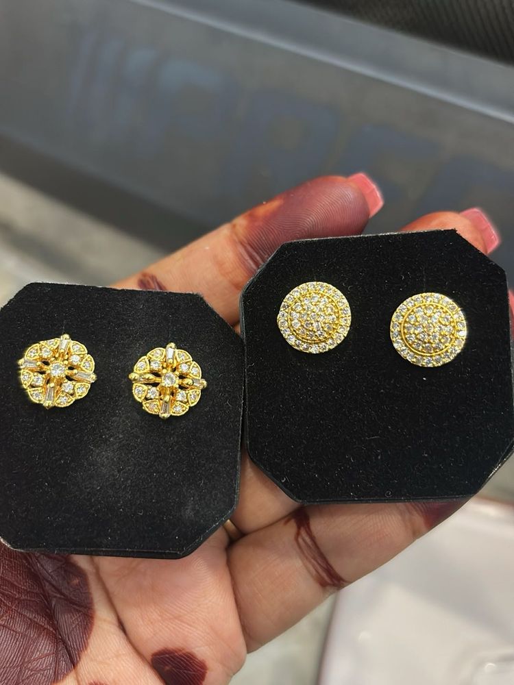 Elegant Gold Stud Earrings