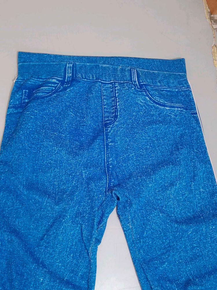 Blue Denim Look Jeggings