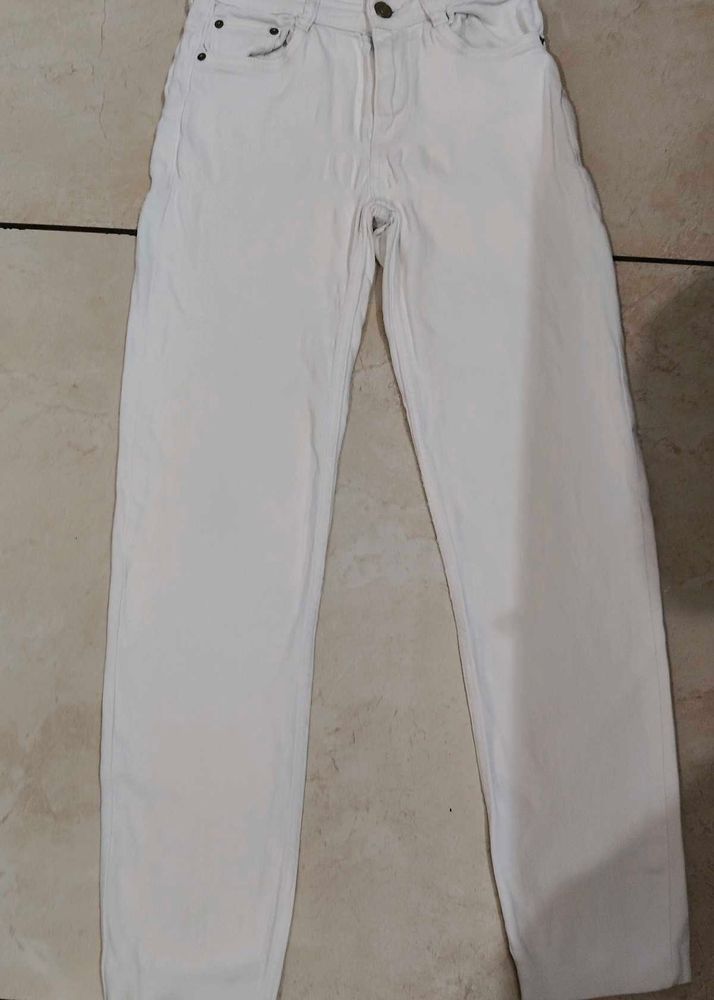 Classic White Denim Jeans