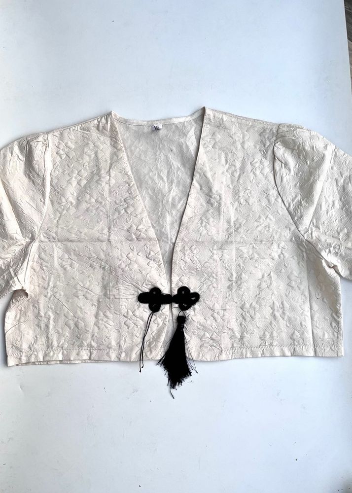 Embroidered Cropped Bolero Jacket