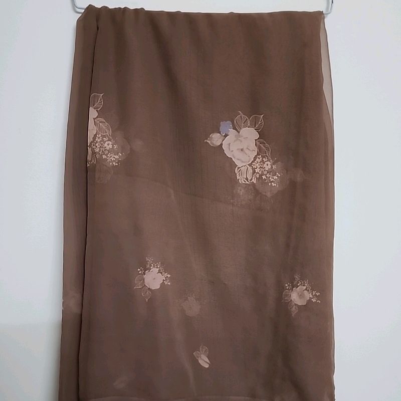 Brown Chiffon Saree