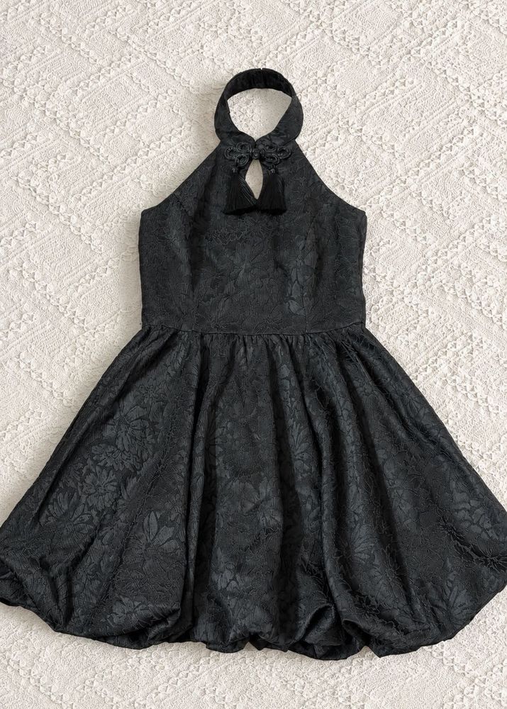 Elegant Black Floral Dress