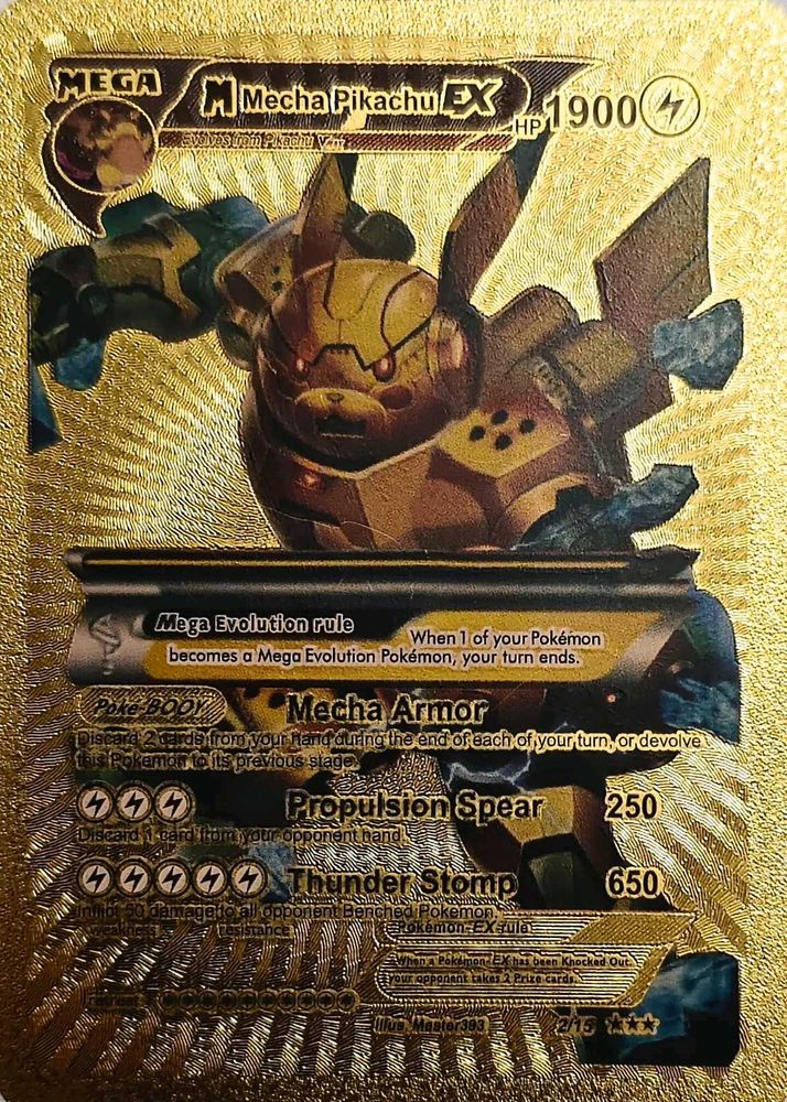 Mega Mecha Pikachu EX Gold Card