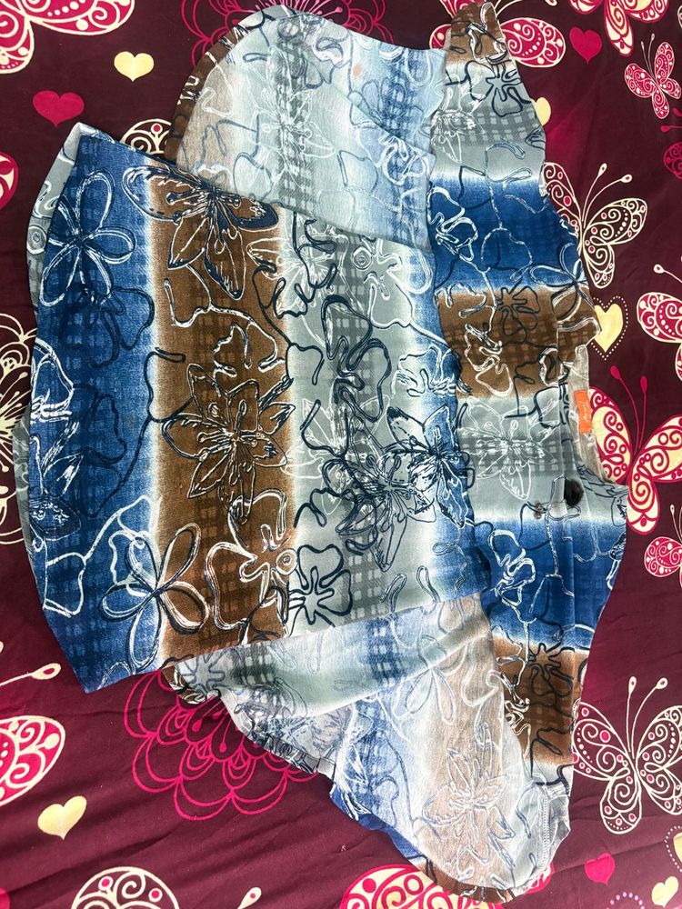 Abstract Floral Print Blouse