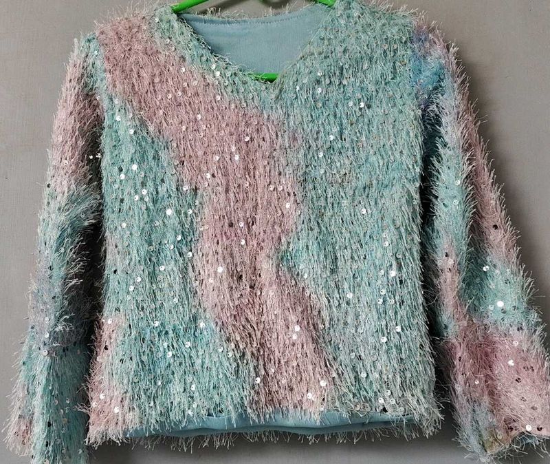 Sparkly Fuzzy Top