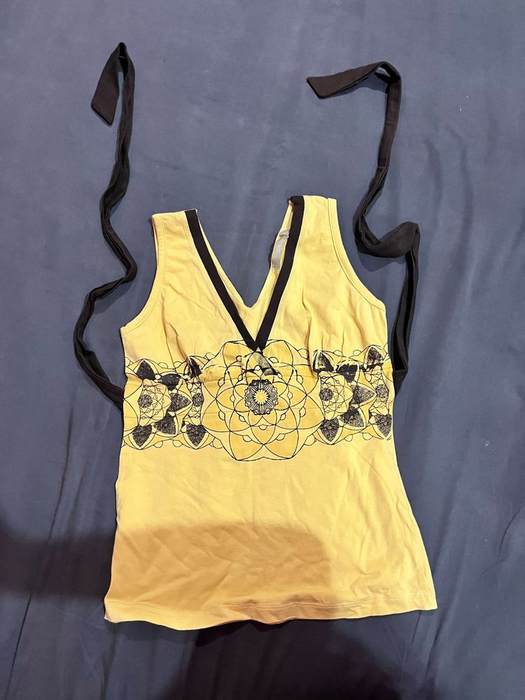 Yellow Tank Top with Black Trim