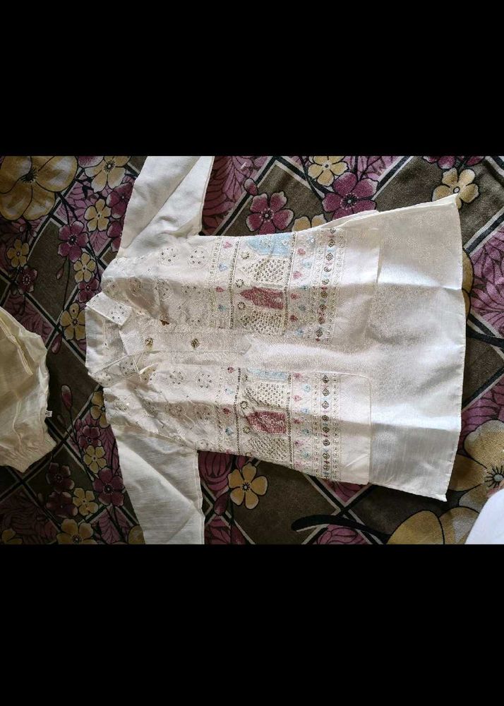 New  kids Elegant White Kurta Set