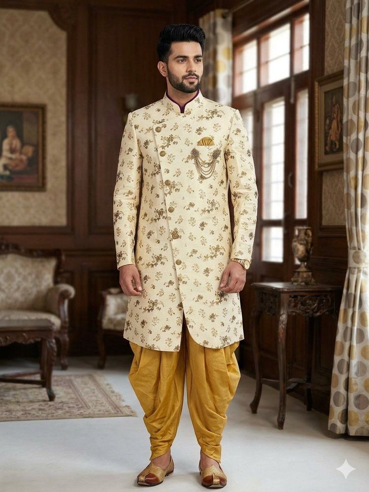 Men's Printed indo-western with Dhoti