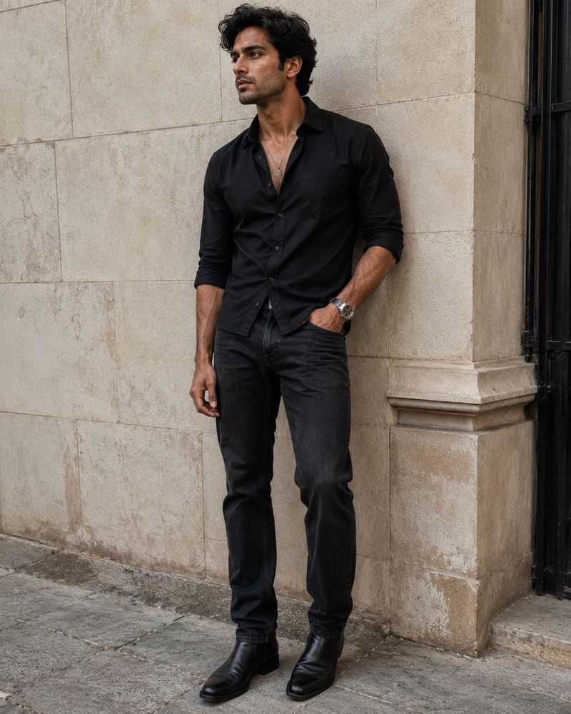 SPYKAR Men's BLACK Dark Wash Jeans