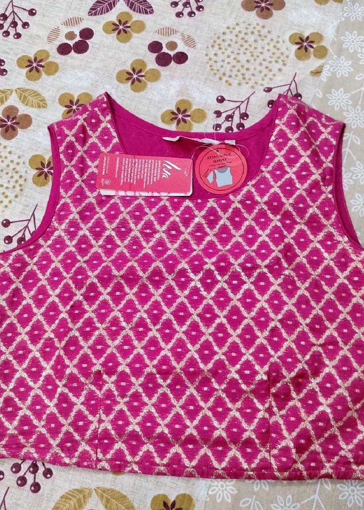 Designer Embroidered Pink Blouse