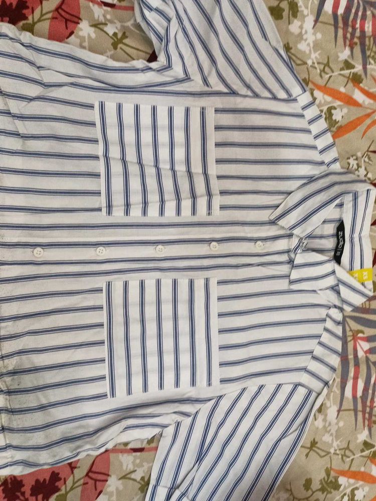 Striped Button-Up Shirt