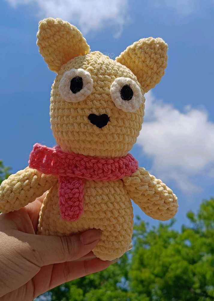 Handmade Crochet Bear with Scarf