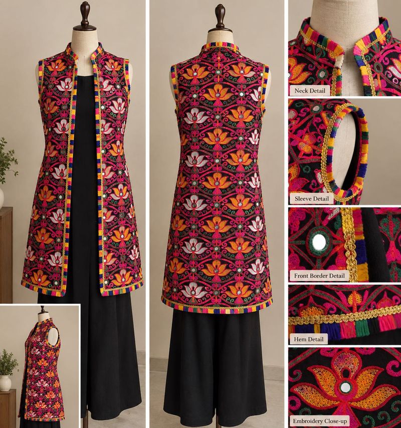 Unisex Navratri Embroidered Ethnic Jacket