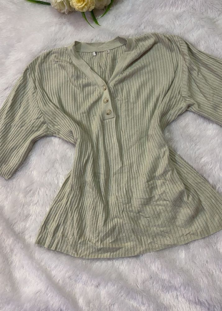 Ribbed Henley Top