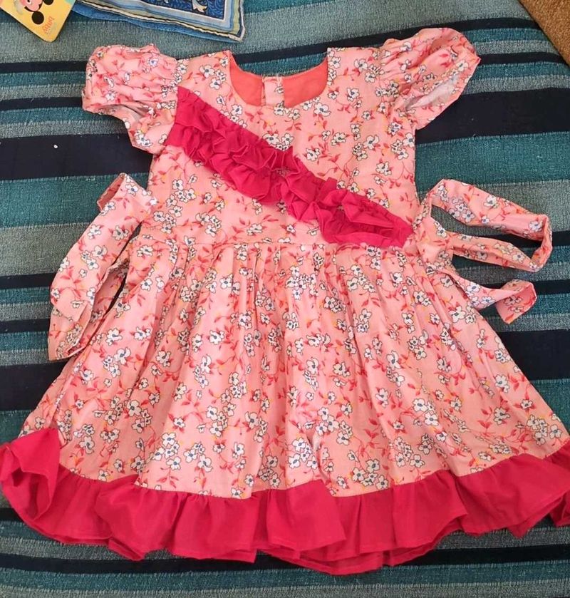 Cute Floral Print Baby Dress