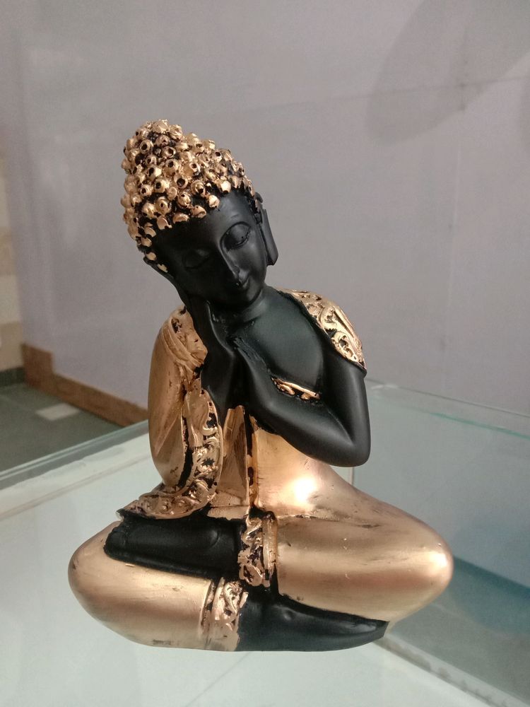 Beautiful Golden And Black Finish Buddha Statue