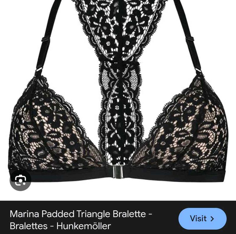 Elegant Black Lace Triangle Bra with stylish brief