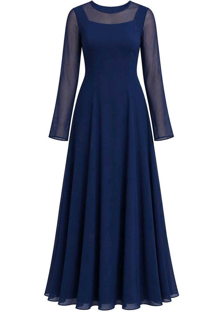 Elegant Navy Blue Anarkali Gown