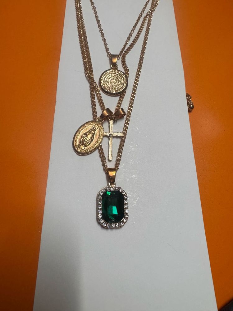 Layered Religious Pendant Necklace