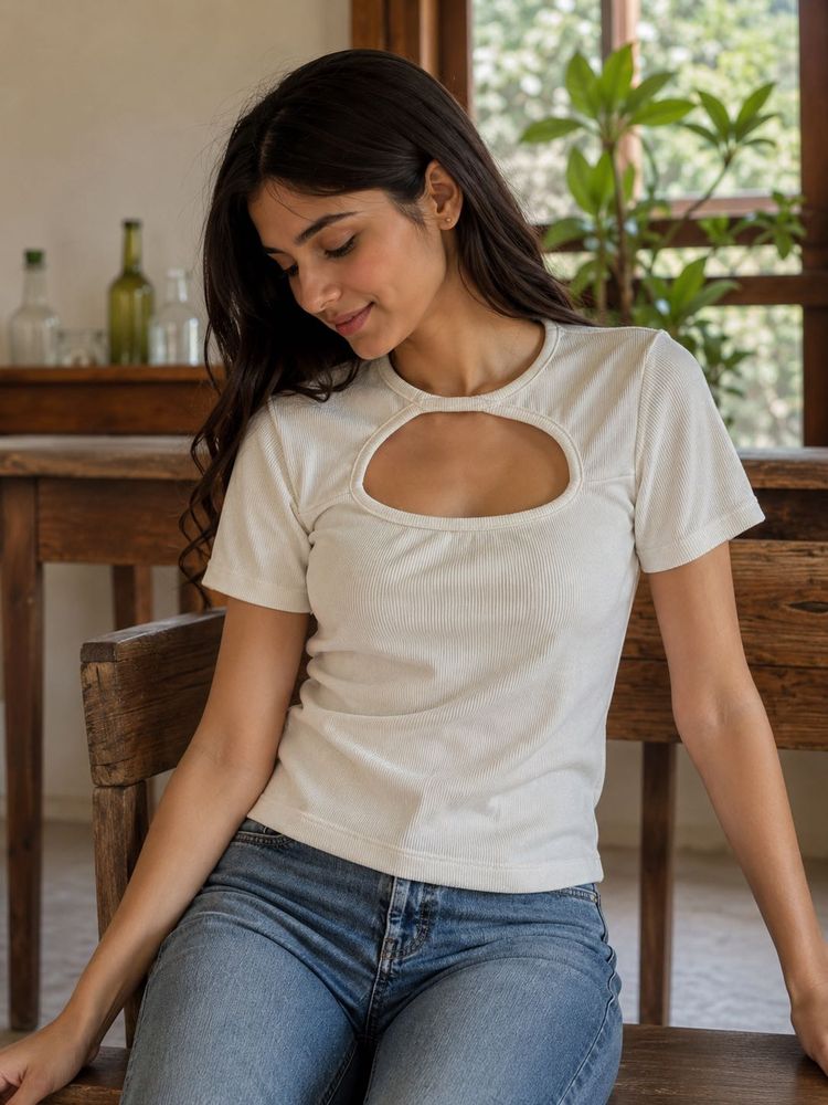 White cute top