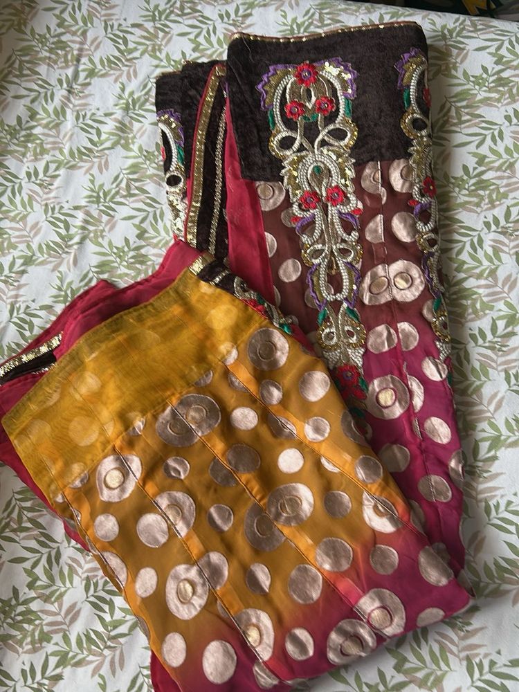 Embroidered Lehnga Saree