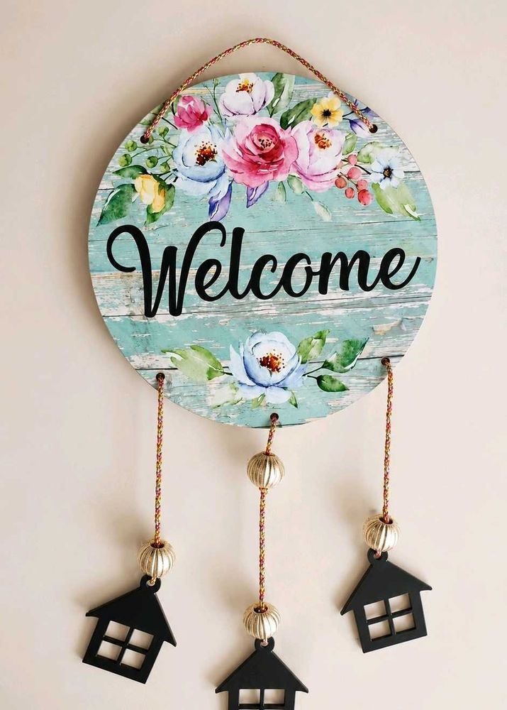 Charming Floral Welcome Wall Decor