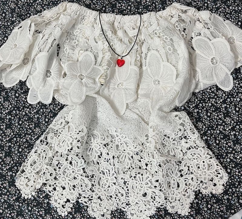 Lace Floral Off-Shoulder Top