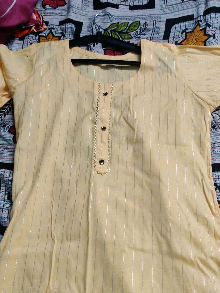 Yellow Cotton Kurta