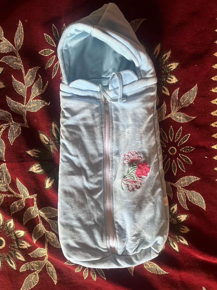 150 rs each Baby Blue Hooded Sleep Sack, bed