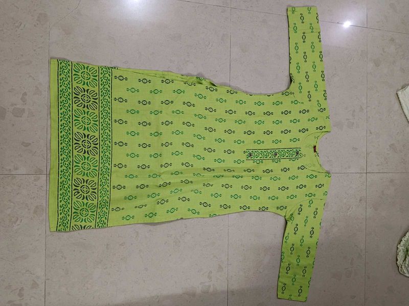 Vibrant Green Printed Kurti
