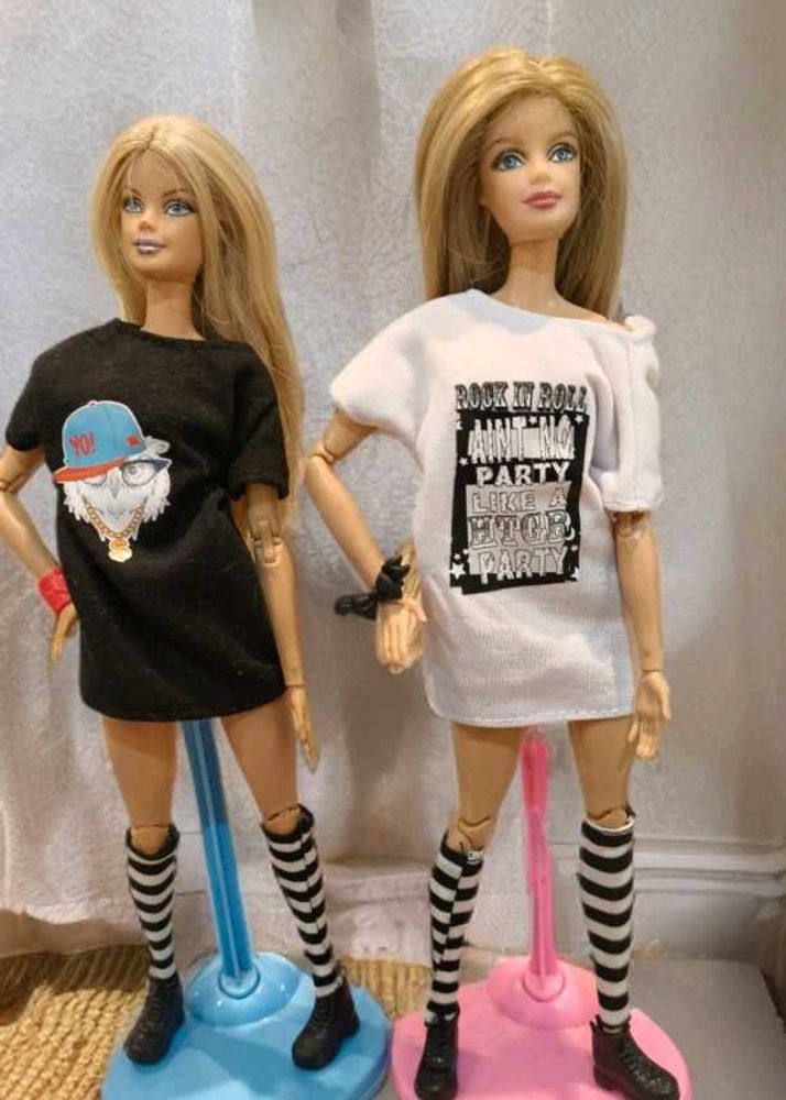 set of tshirt tunic for barbie doll