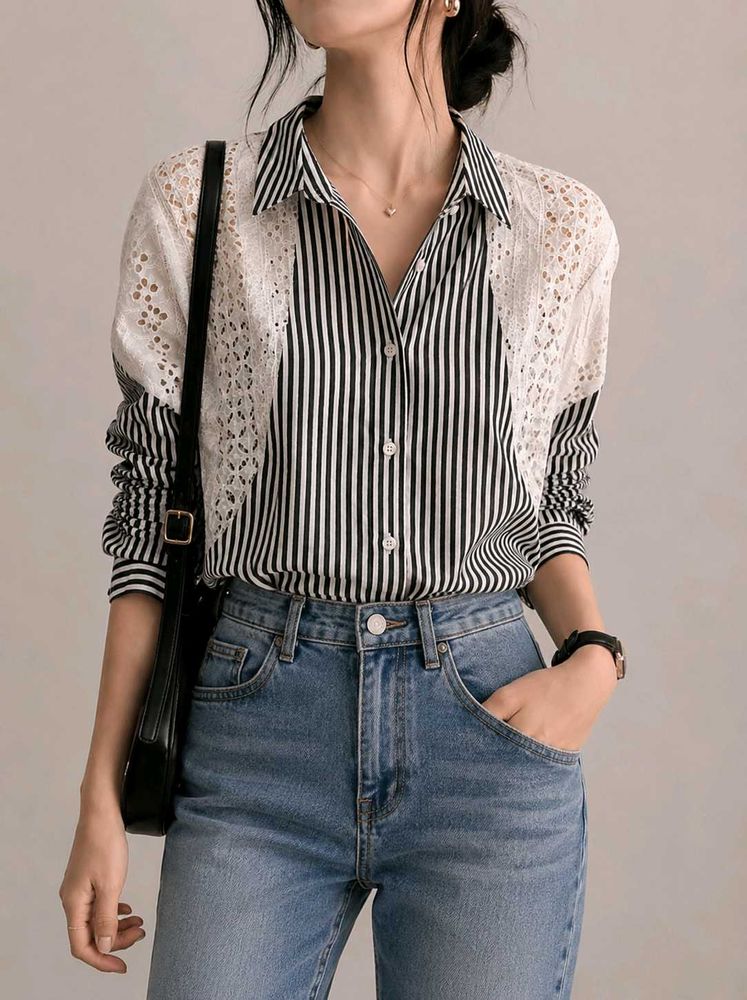 ✨❣️Pinterestly Lace Shirt in most reasonable price