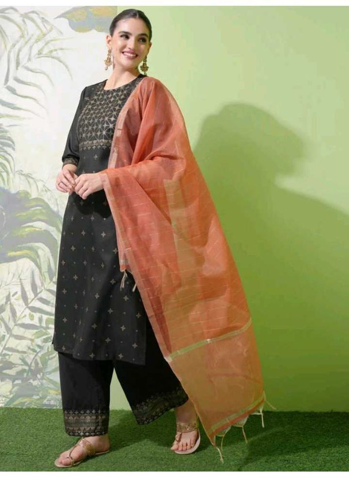 vishudh Black Printed Kurta Set