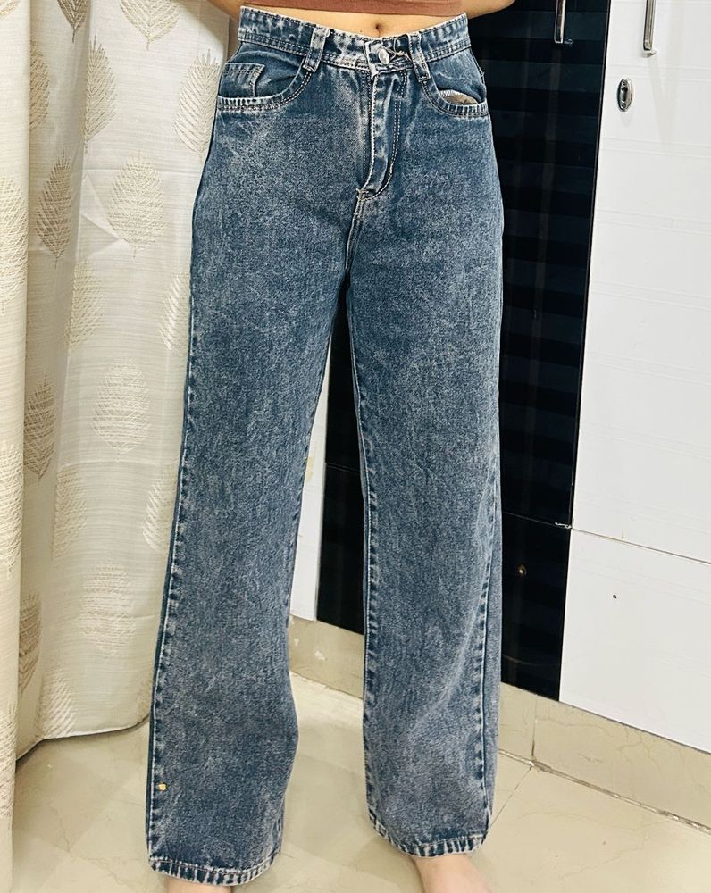Washed Black Denim Jeans
