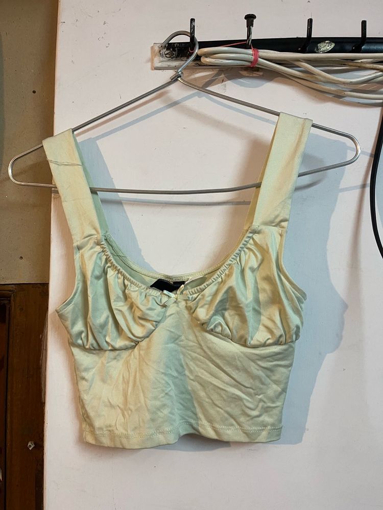 Cute Light Green Cropped Tank Top