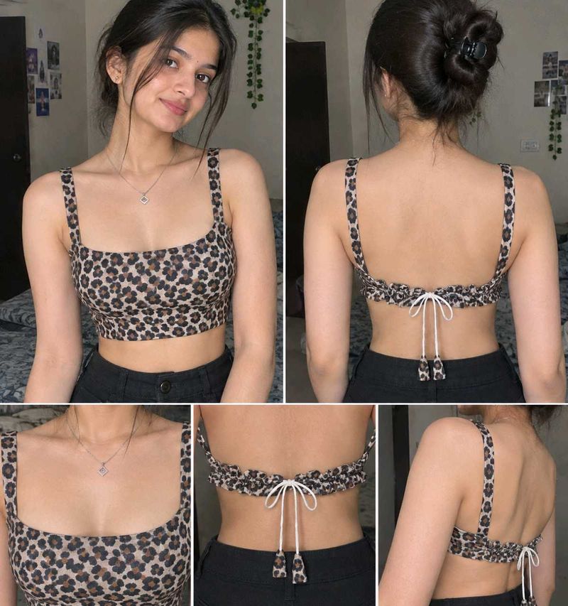 Leopard Print Blouse/Top With Elastic