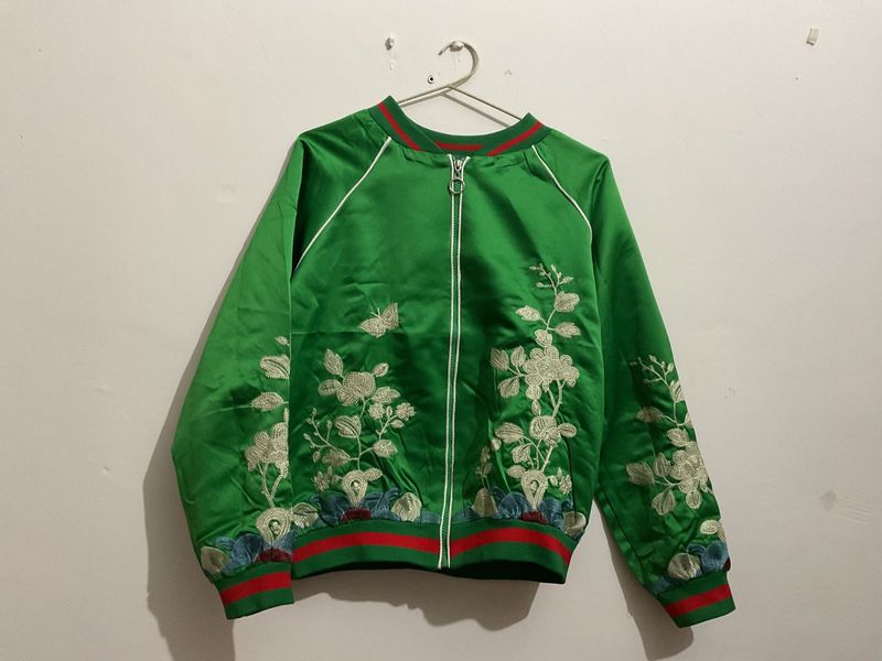 Green baseball jacket