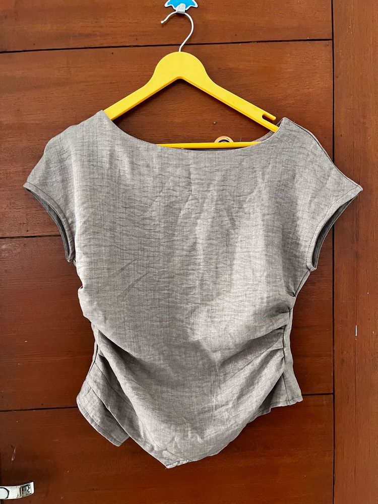 Savana Formal Beige Ruched Top