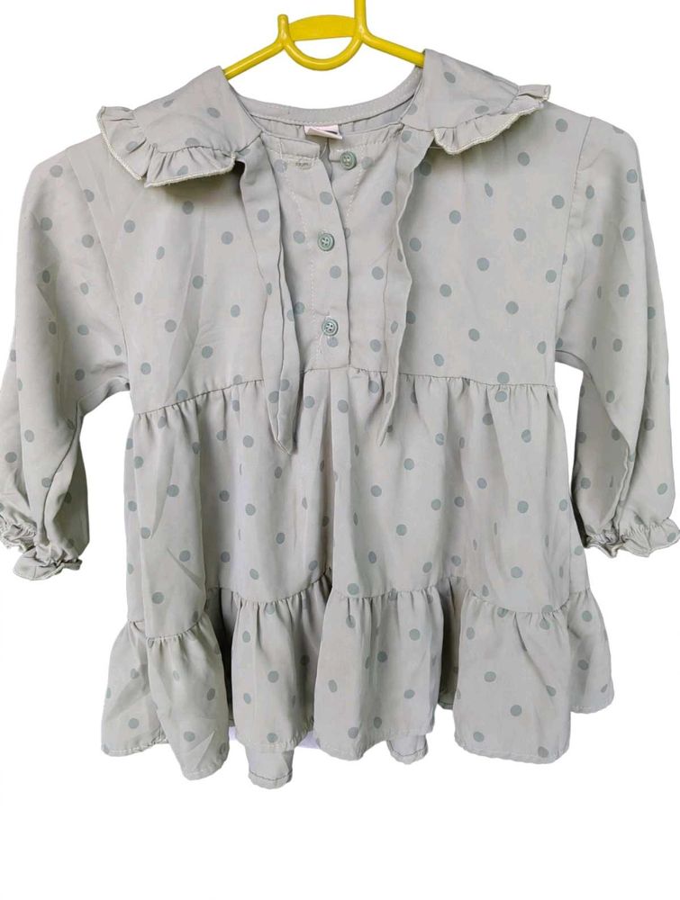 Chic Polka Dot Tiered Kurta