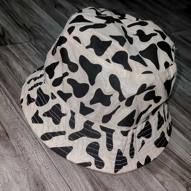 y2k cow print bucket hat